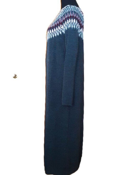 J. Jill Fair Isle Nordic Long Sleeve Knit Midi Sweater Dress - Picture 4 of 8